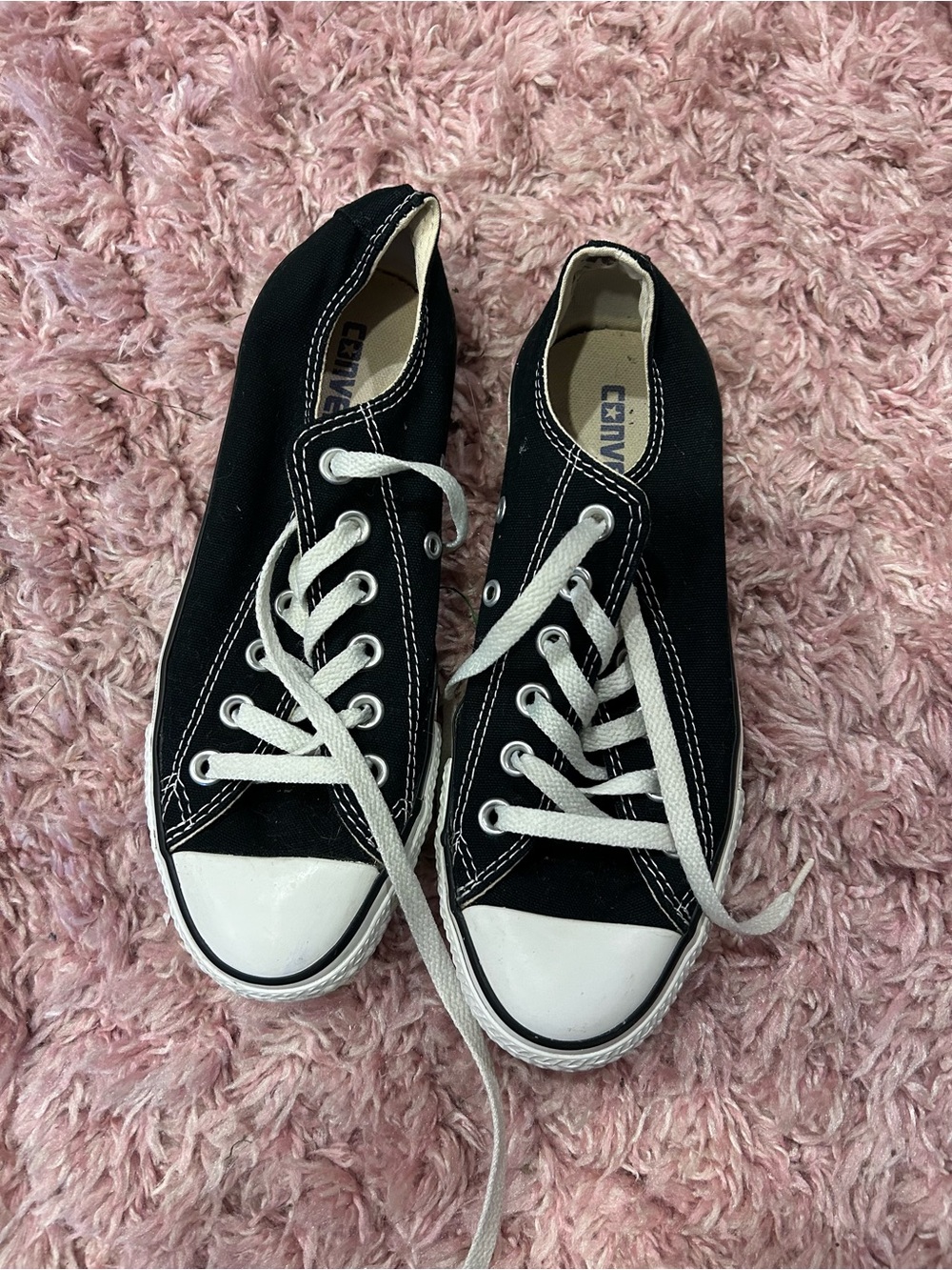 Converse Black and White Low-Top Canvas Sneakers